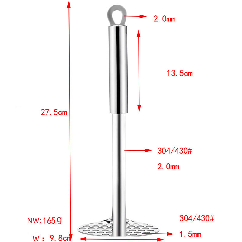 Manual stainless steel potato mash maker pumpkin masher