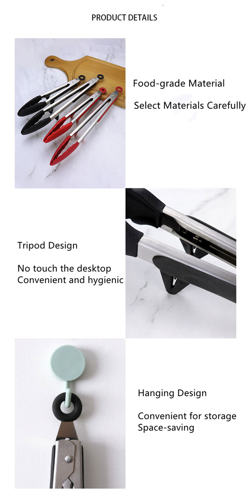 9“12” Baking Tools Silicone Food Tongs Cooking Clip