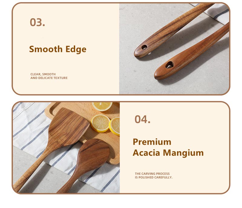 Acacia Wood Spatula Cooking Spatula Soup Spoon Wood Kitchenware Set