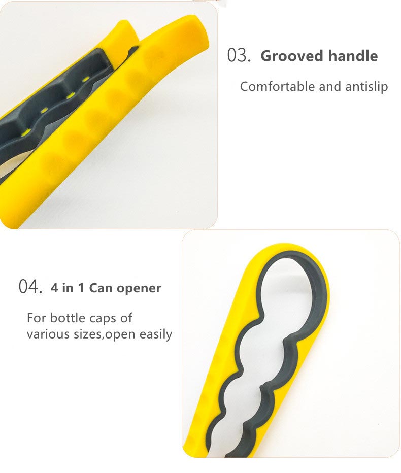 Four-in-one bottle opener